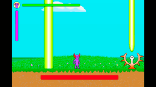 めだアビ～プシーニの謎～.Demoのゲーム画面「ビーム形態かっこいいね」