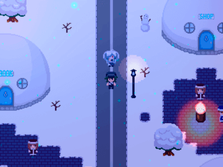 おす♂モンのゲーム画面「雪国、砂漠など色んな場所を探索！」