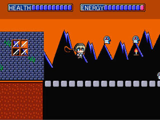 神保町献血センターエキュートのゲーム画面「鞭で敵と戦います。」
