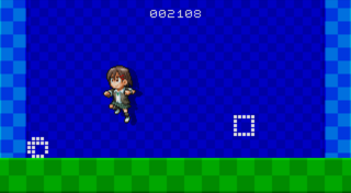 ESC Keiのゲーム画面「ボタンを押して離すとジャンプ」