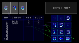 NUMLOCのゲーム画面「画面上のテンキーで数値を入力」