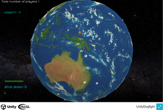 スペースコンバットのゲーム画面「地球大プレイ画面」