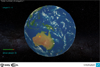 スペースコンバットのゲーム画面「地球小プレイ画面」