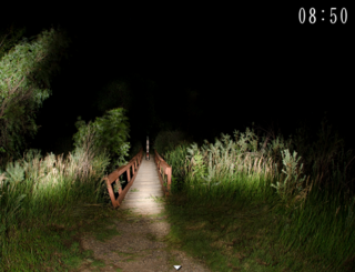 燭台は神隠れの夜にのゲーム画面「橋の奥、何か見えませんか？」