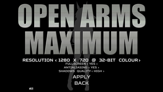 OPEN ARMS MAXIMUMのゲーム画面「充実のオプション項目。」