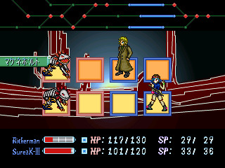 Qualia-盲唖の歌姫-のゲーム画面「独自の戦闘システム。目押しでダメージ軽減可能です。」