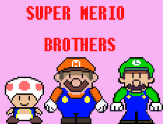 SUPER MERIO BROTHERSのゲーム画面「タイトル画面」