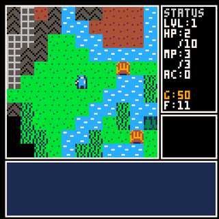 Questのゲーム画面「川と橋」