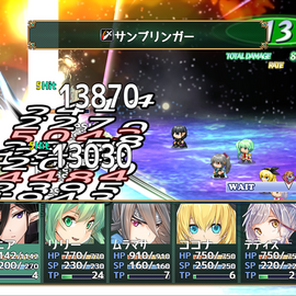 AFTER ROOT B - BraveMaterial 2nd -のイメージ-戦闘画面。コマンド選択までの待ち時間が一目で分かる様に。