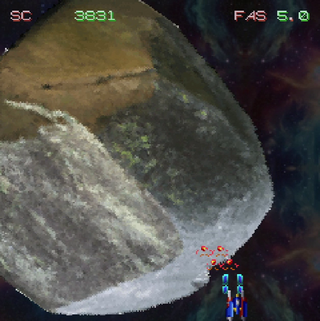 RAGING BLITZ (レイジング・ブリッツ)のゲーム画面「ゲーム画面・巨大隕石」