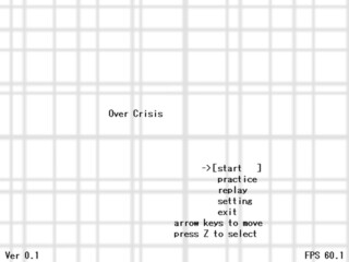 Over Crisis ver0.1のゲーム画面「シンプルなタイトル画面。」