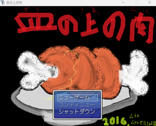 皿の上の肉のゲーム画面「タイトル画面」