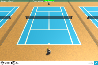 マッチテニスのゲーム画面「マッチプレースタート」