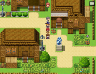 サンプルで作った普通のゲームMZのゲーム画面「村画面１」