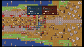 ファイバーエムバームのゲーム画面「戦闘マップ画面」