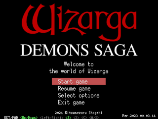 Wizarga -DEMONS SAGA-のゲーム画面「タイトル画面」