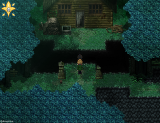 白狐山の神隠しのゲーム画面「屋敷と呼ばれる建物はどう見ても廃屋だが…？」