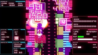 RE_ACTOR（アルファ版）のゲーム画面「[Shot]近距離で敵を倒して高得点倍率を獲得。」