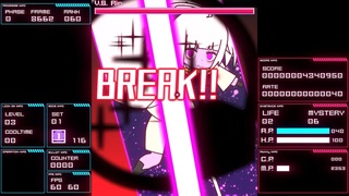 RE_ACTOR（アルファ版）のゲーム画面「[Mystery]もう一度使用することで強力な全体攻撃を発動。」