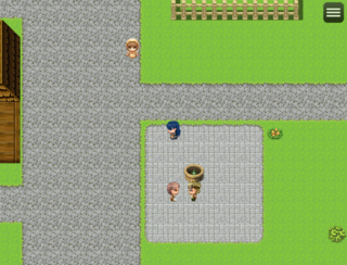 エクワの冒険Ⅱのゲーム画面「村のたくさんの人々」