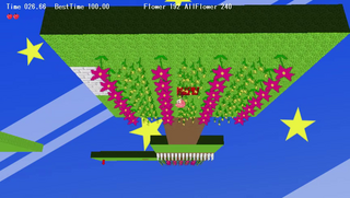 Speedy Jumping Flowerのゲーム画面「重力が反転している状態です。」