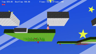 Speedy Jumping Flowerのゲーム画面「落ちないようにジャンプしよう。」