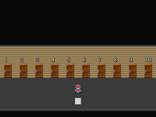 謎の館のゲーム画面「たくさんのドア」