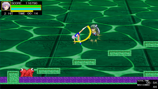 スターズパーティー２のゲーム画面「移動キーとボタンの組み合わせで特殊技も出せます」