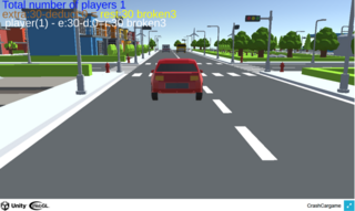 クラッシュカーゲームのゲーム画面「ゲーム中」