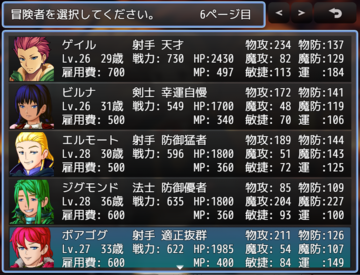 冒険者はランダム生成され、自動で成長していきます