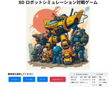難易度と軍を選択し、シミュレーション＆アクションバトル