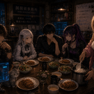 皆で食卓を囲む
