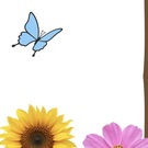 ゲーム画面。右のピンクの花は＋500点