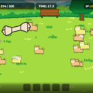 制限時間内に目標スコアを超えるとラウンドクリア。操作は投げるだけのシンプルなルールです。