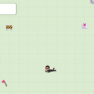 ゲームプレイ中の画面。悪魔ねぎや障害物を避けるゲーム形態